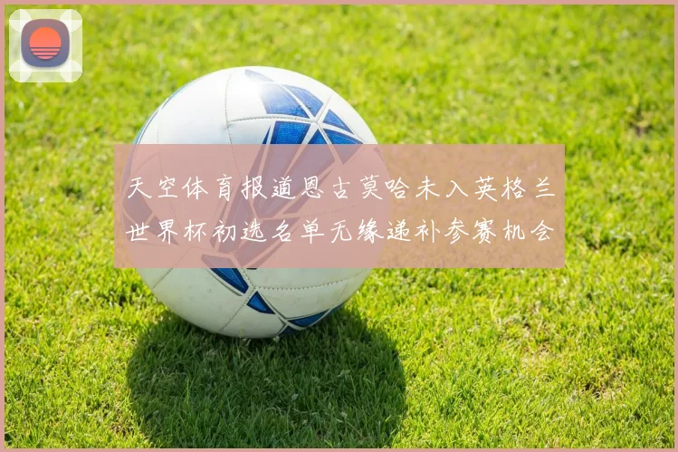 天空体育报道恩古莫哈未入英格兰世界杯初选名单无缘递补参赛机会